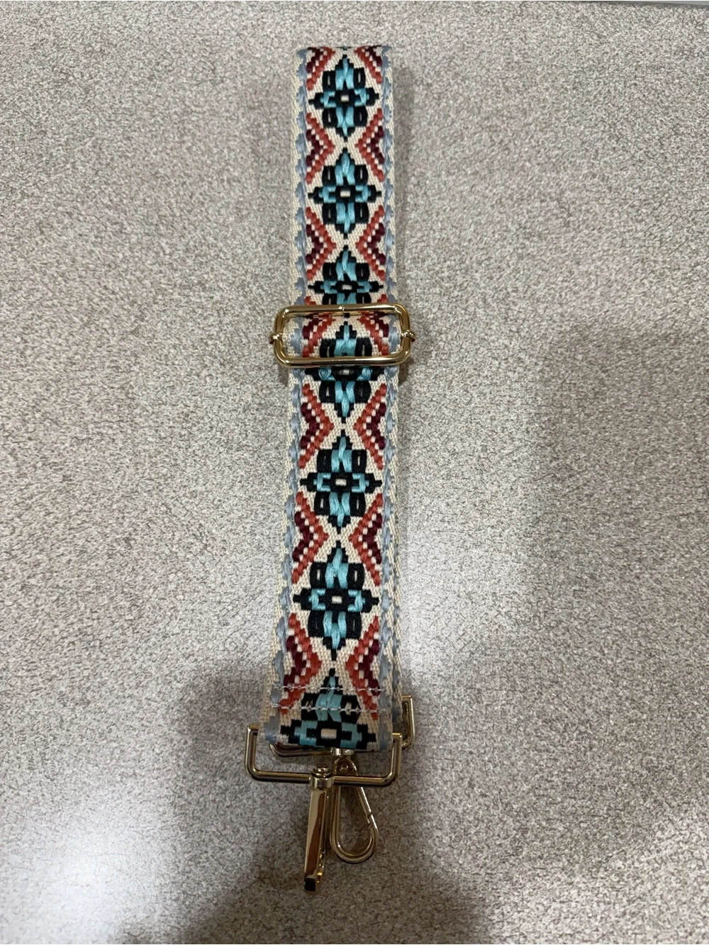 Adjustable Woven Crossbody Strap in Turquoise, red, black misc colors